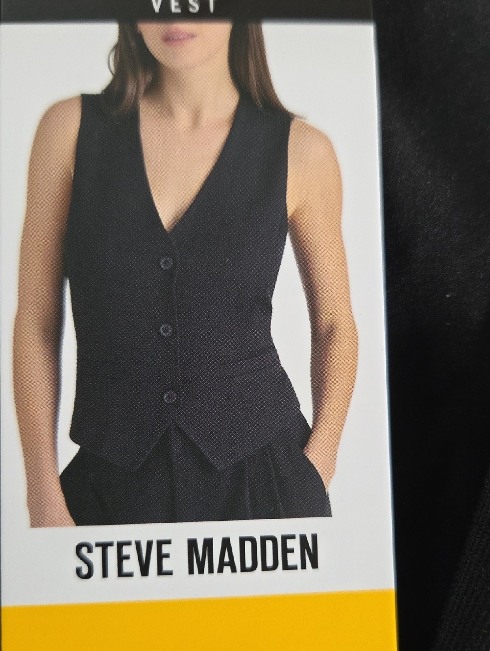 Steve Madden Black Tailored Button Vest